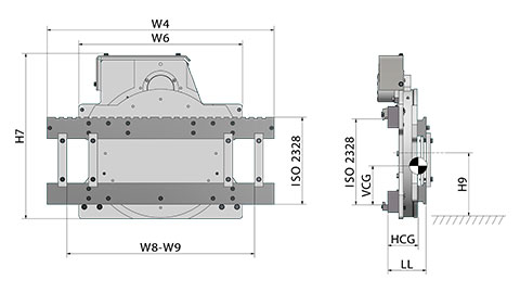 Rotator without sideshift - 360°, marine version (PRC-Z)