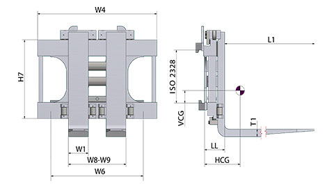 High-capacity fork positioner with integrated forks (PR)