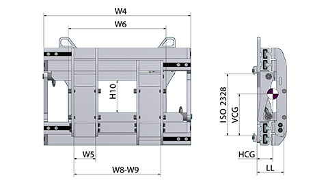 Wide-opening fork positioner with FEM fork carriers (WA)