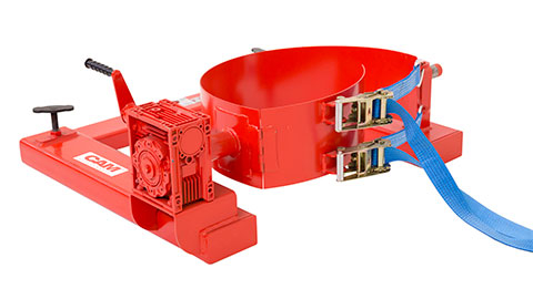 Fork mounted drum rotator (DR)