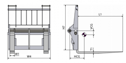 Floating forks carriage for telehandlers (FFC)