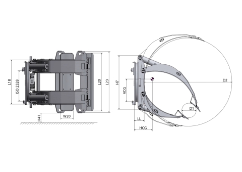 Pinças rotativas para bobinas de papel 360° (CR)