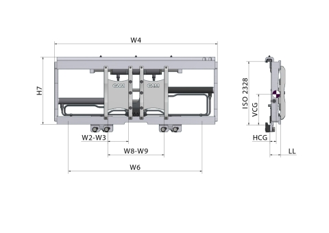 Fork positioners with FEM fork carriers with sideshift (PH-T)
