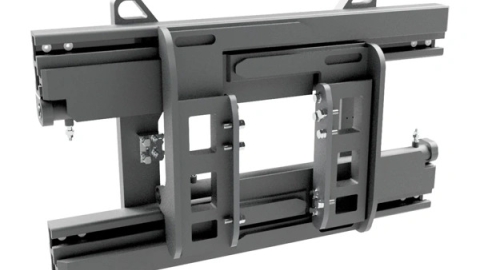 Wide-opening fork positioner with FEM fork carriers and integrated sideshifter (WA-T)